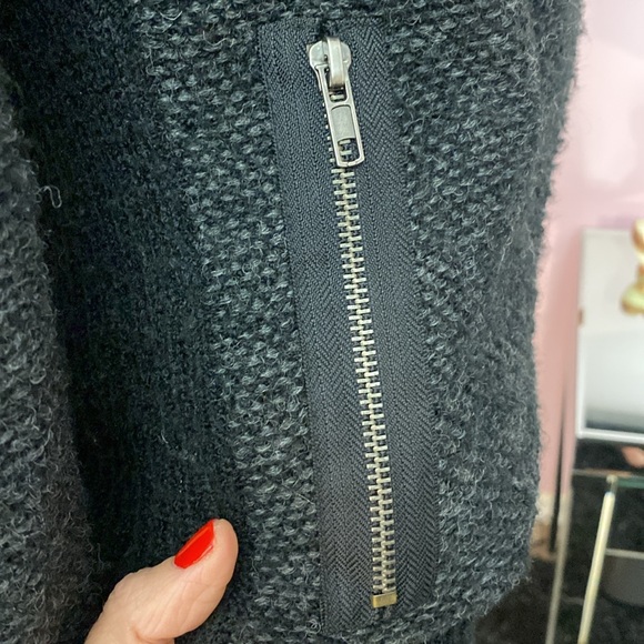 Curio New York Knit Wool Blend Moto Jacket/Coat - Picture 8 of 12